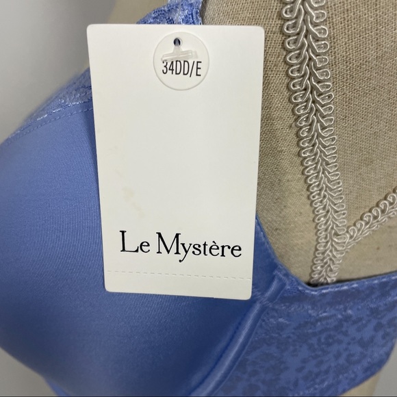 Le Mystere Safari Bra Whisper Blue Size 34 DD/E NWT Underwire Plunge - Picture 4 of 12